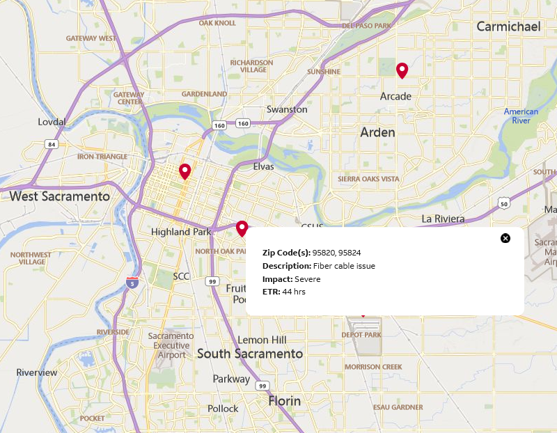 AT&T Outages in Sacramento